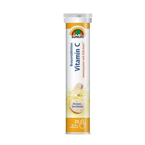 Вітаміни SUNLIFE (Санлайф) Vitamin C Вітамін С Brausetabletten таблетки шипучі туба 20 шт